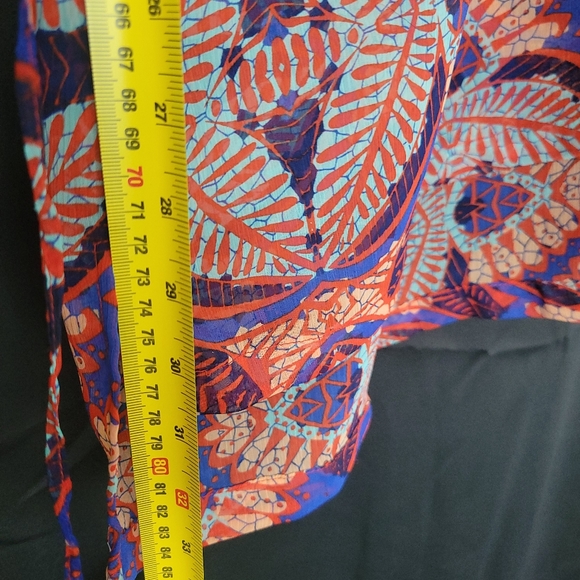 Shear Multi-colored Tunic with Beaded Neckline - Picture 8 of 8